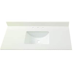 49 in. W Engineered Marble Single Sink Vanity Top in Winter White