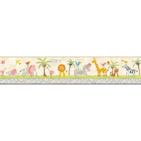 York Wallcoverings Growing Up Kids Jungle Boogie Removable Wallpaper Border
