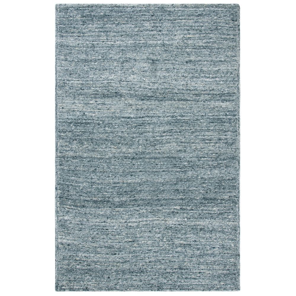 Handmade Tufted Blue and Gold Wool 6' x 9' Area Rug