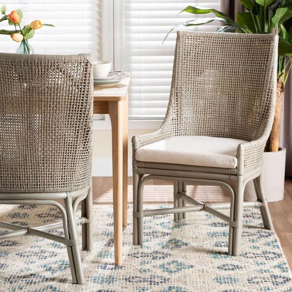 Bella French Grey Rattan Dining Chair