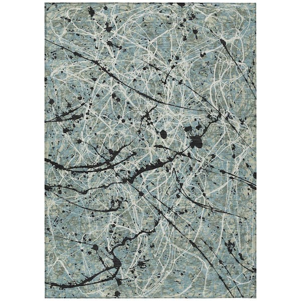 Chantille Machine Washable Indoor/Outdoor Abstract ACN2389 Aloe 10 ft. x 14 ft. Area Rug