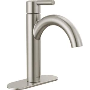 Nicoli J-Spout Single Hole Single-Handle Bathroom Faucet in Stainless