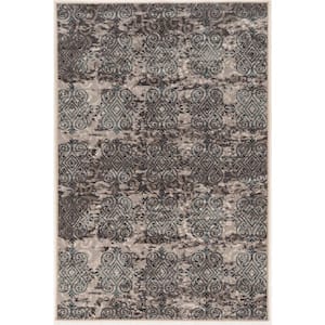 Crop Clara Gray and Blue 5 ft. x 7.6 ft. Area Rug