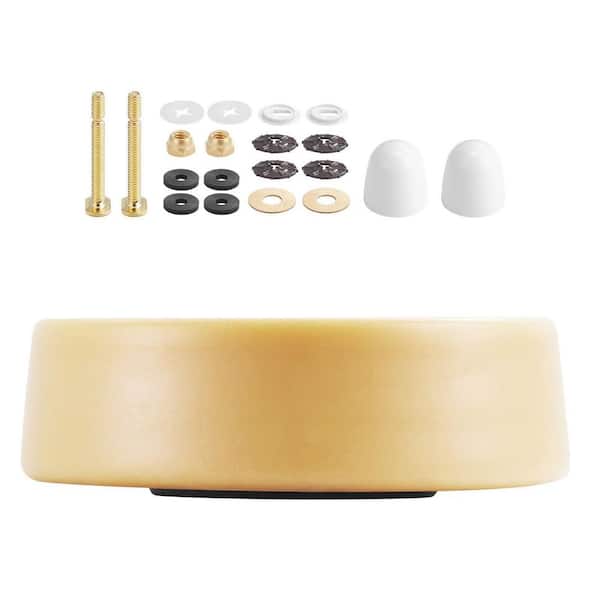 Toilet Wax Ring Kit, 1.6 in. Extra Thick Wax Ring for Toilet Bowls with Rust-Resistant Brass Bolts, Caps and Washers