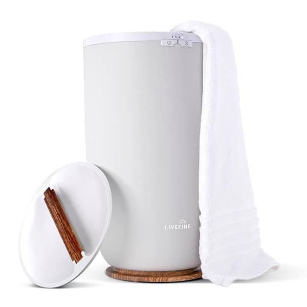 Large Towel Warmer, Single Bucket Style Warmer with Timer and Auto Shut-Off, Fits Two 40 in. x 70 in. Towels - Gray