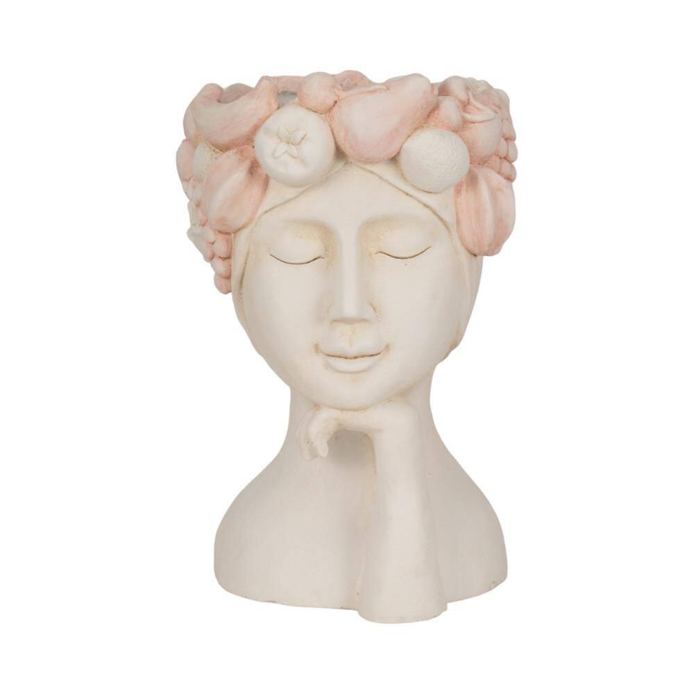 Ivory Resin Lady With Flower Crown Decorative Planter (12 in. W x 18 in. H) price history on PriceWatchPro