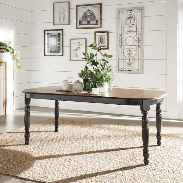 HomeSullivan Anna Antique Black Extendable Dining Table