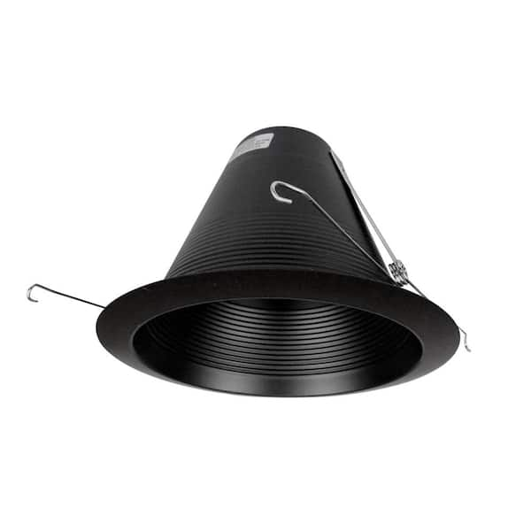 6 in. Black Recessed Airtight Cone Baffle Trim