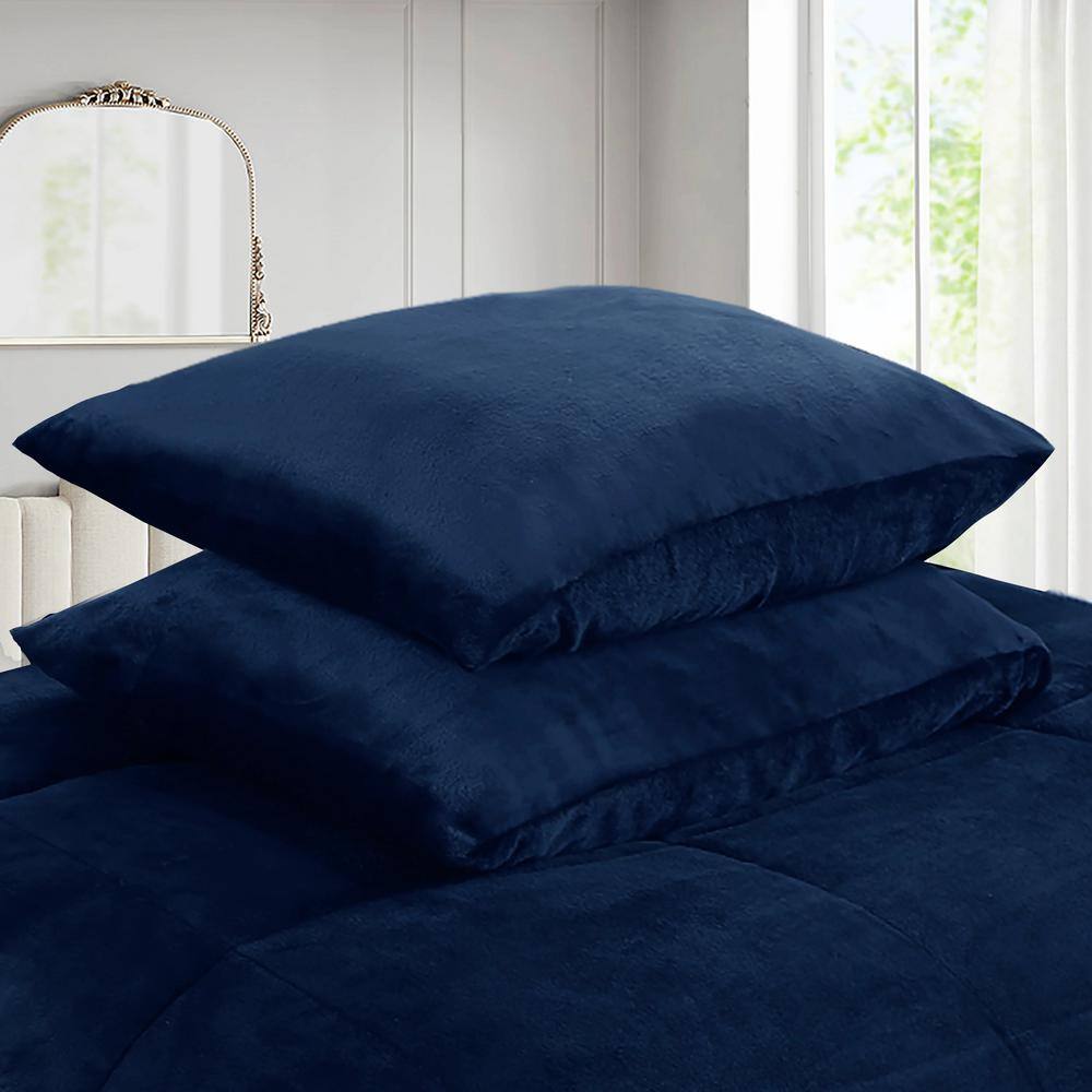 King Blue Organic Reversible Micromink Sherpa Comforter Set
