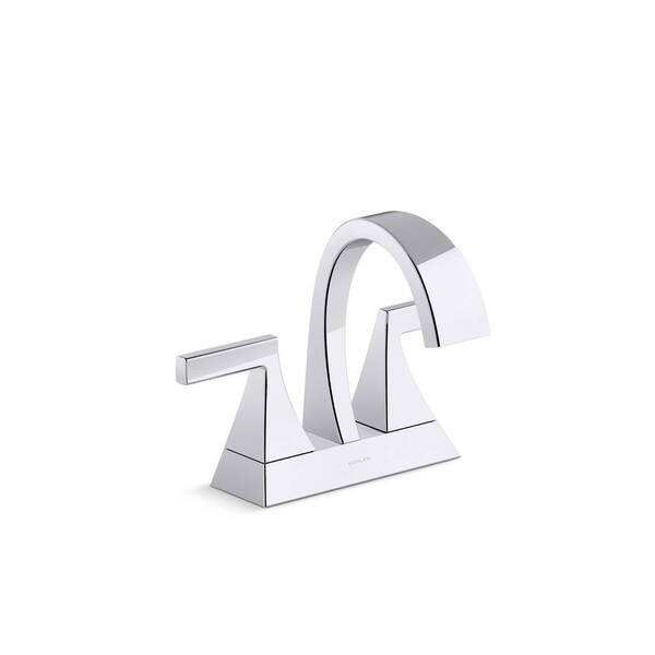KOHLER Katun 4 in. Centerset 2Handle Bathroom Faucet in Polished
