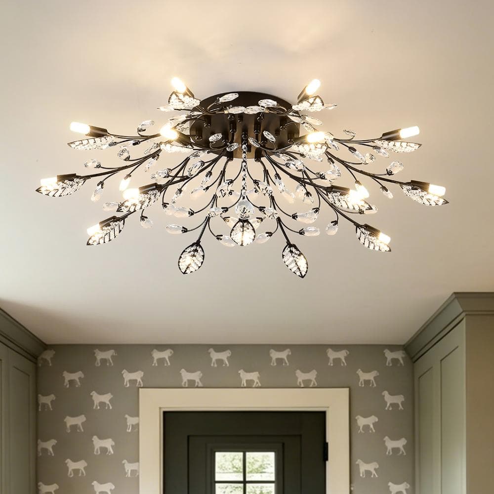 25w 15-Light Black Crystal Chandelier Over Table for Dining Room Kitchen Island price history on PriceWatchPro
