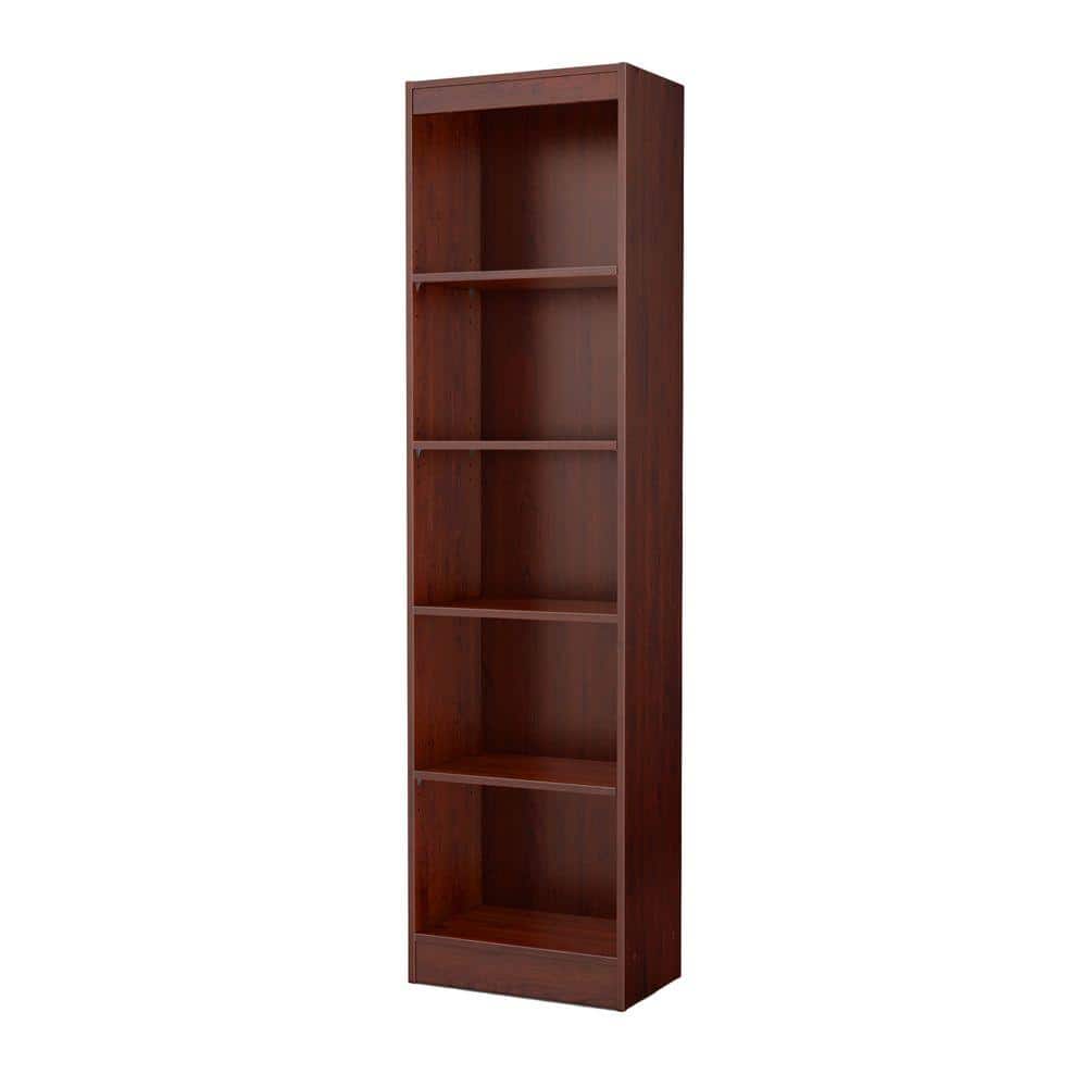 Royal Cherry Adjustable 5-Shelf Narrow Bookcase