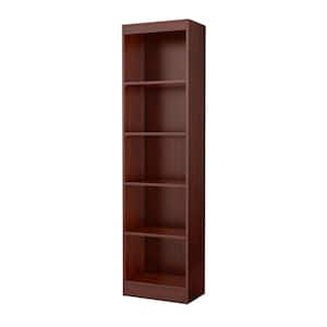68.25 in. Royal Cherry Wood 5-shelf Standard Bookcase with Adjustable Shelves