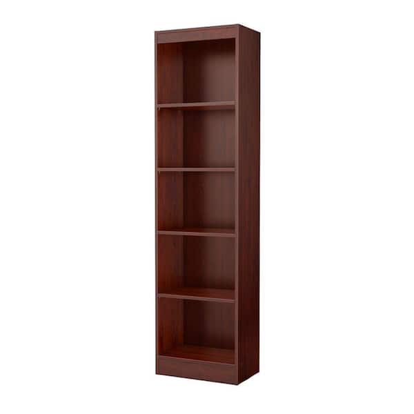 South Shore 68.25 in. Royal Cherry Wood 5-shelf Standard Bookcase with Adjustable Shelves