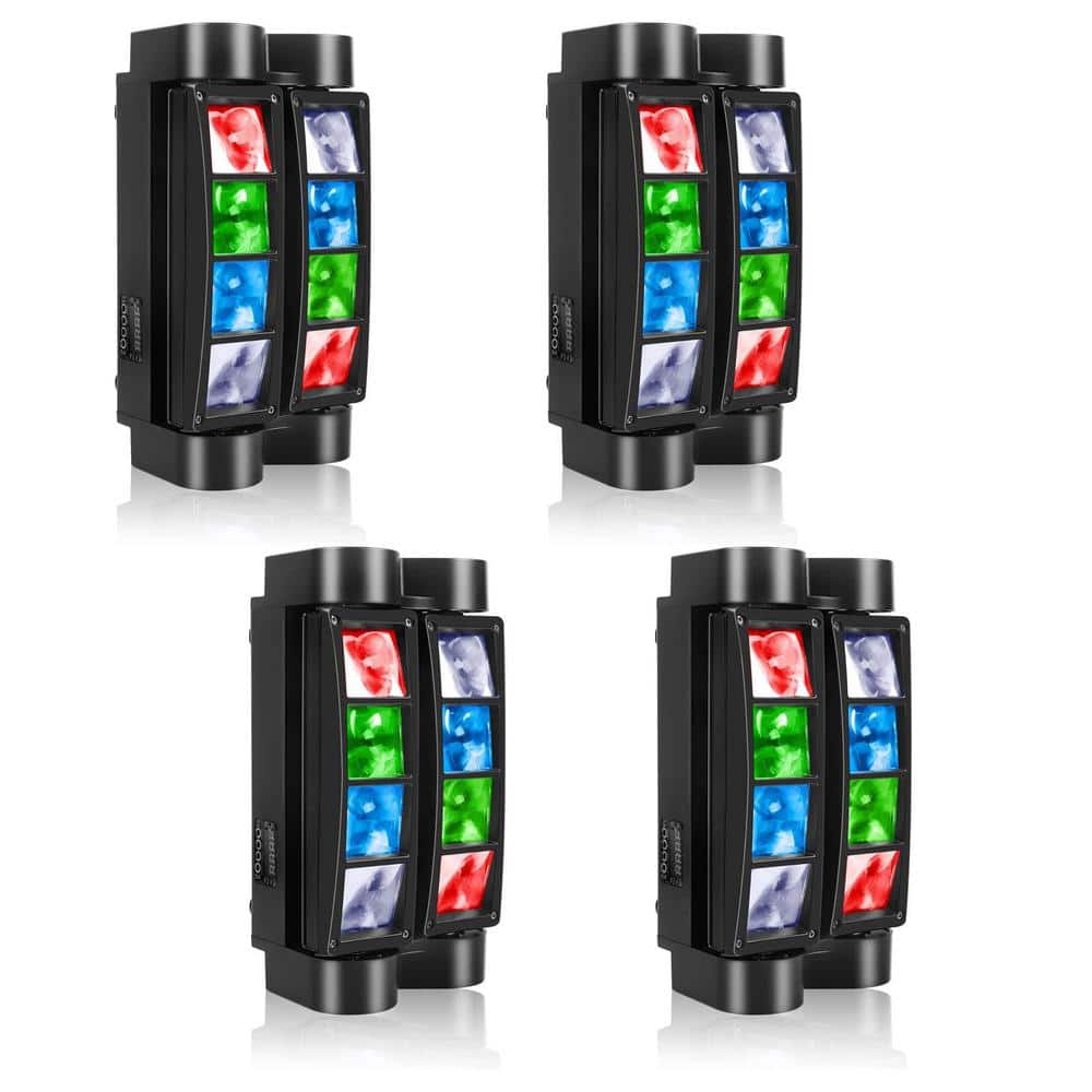 Moving Head Light 8x10W LED Beam DJ Lights RGBW Sound Activated and DMX-512 Control - 2 Packs -  Lukyamzn, PH03727B023