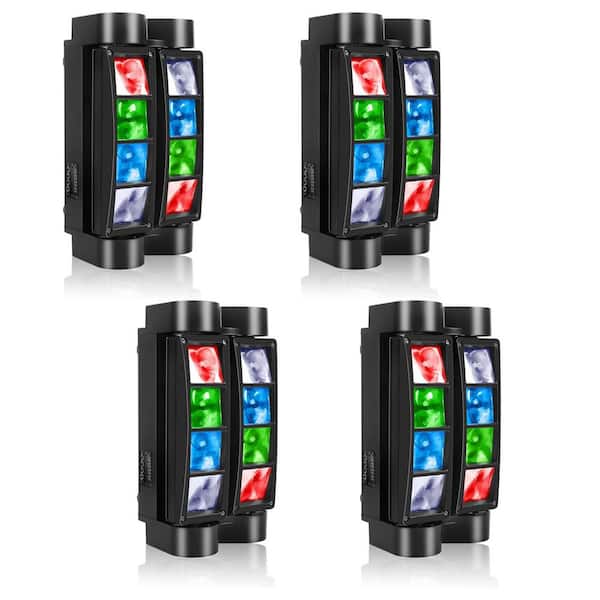Lukyamzn Moving Head Light 8x10W LED Beam DJ Lights RGBW Sound Activated and DMX-512 Control - 2 Packs