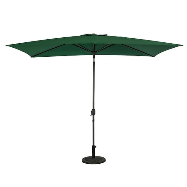 Island Umbrella Bimini 6.5 ft. x 10 ft. Polyester Rectangle Market Patio Umbrella in Hunter Green