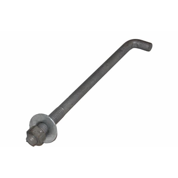 Unbranded 8 in. Galvanized Metal Anchor Bolt with Nut and Washer