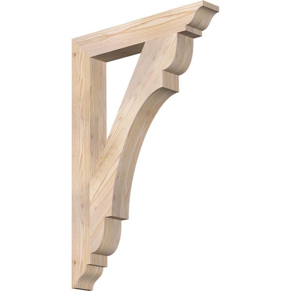 Ekena Millwork 3.5 in. x 36 in. x 24 in. Douglas Fir Olympic Traditional Smooth Bracket