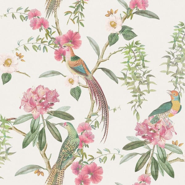 Celine Pink Courtyard Garden Wallpaper