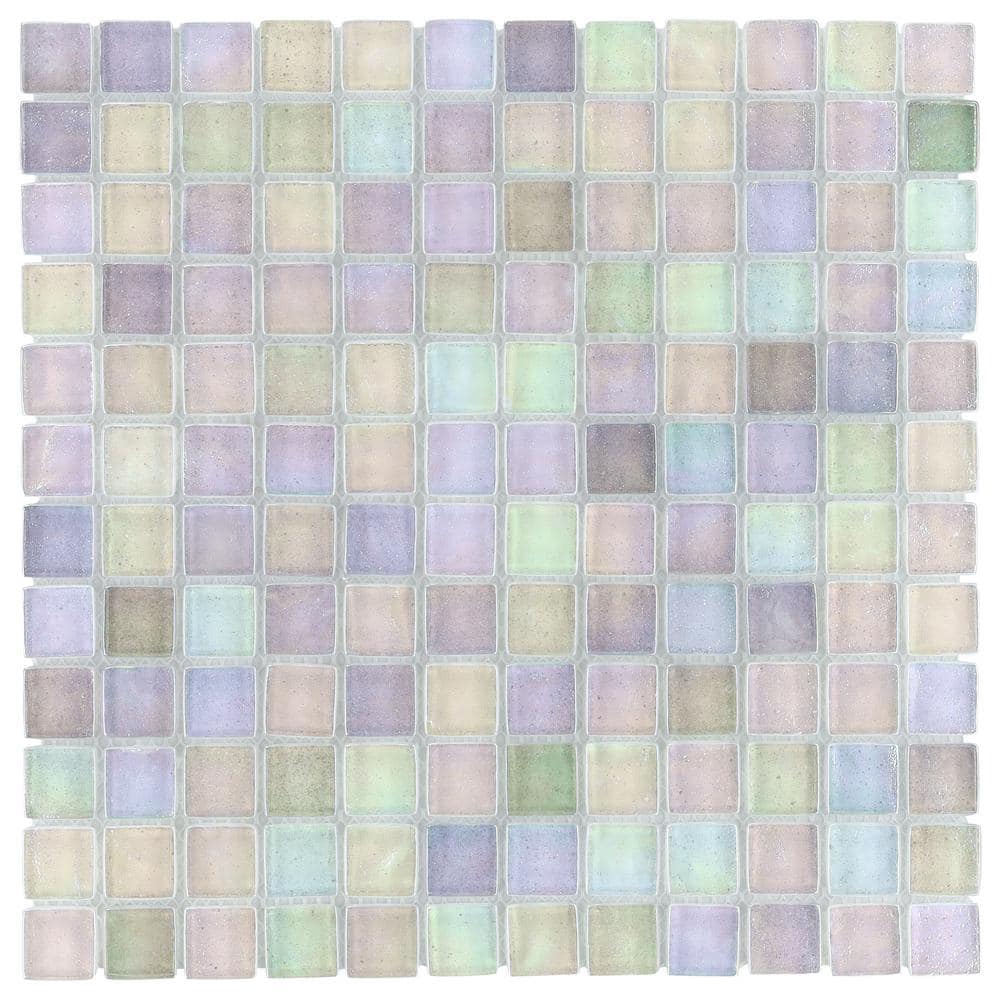 Shallows White Iridescent Glass Mosaic Wall Tile
