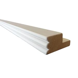 Newport Pacific White Assembled 96x1x2 in. Beaded Light Rail Molding
