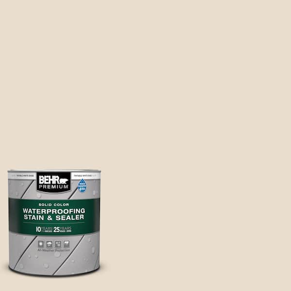 BEHR PREMIUM 1 qt. #23 Antique White Solid Color Waterproofing Exterior Wood Stain and Sealer