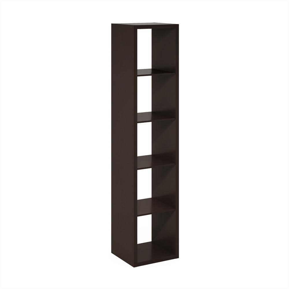 Cubicle 71.93 in. Tall Dark Oak Wood 5-Shelf Cube Bookcase price history on PriceWatchPro