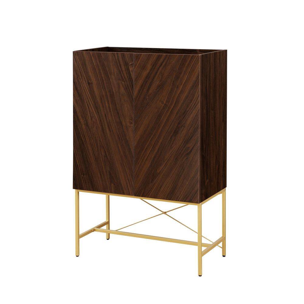 Dark Walnut Tall Accent Cabinet with Adjustable Shelving