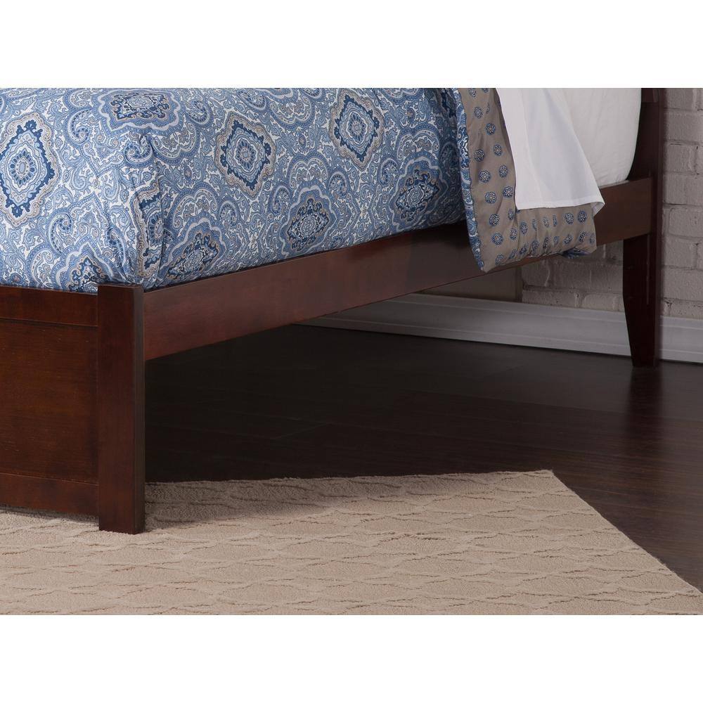 Concord Walnut Queen Platform Bed with Upholstered Headboard and Storage Trundle