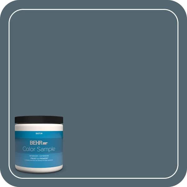 BEHR PREMIUM PLUS 8 oz. #MQ5-25 Rush Hour Satin Enamel Interior/Exterior Paint & Primer Color Sample