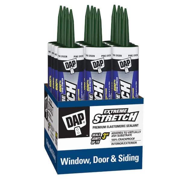 DAP Extreme Stretch 10.1 oz. Pine Green Premium Crackproof Elastomeric Sealant (12-Pack)