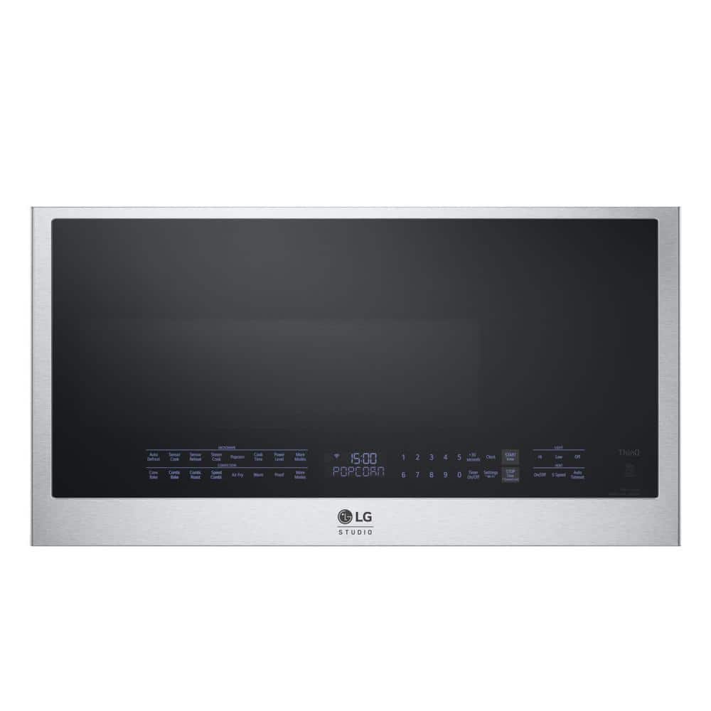 LG STUDIO STUDIO 30 in. 1.7 cu. ft. Wi-Fi Enabled Over-the-Range Microwave Convection Oven with Air Fry PrintProof Stainless Steel