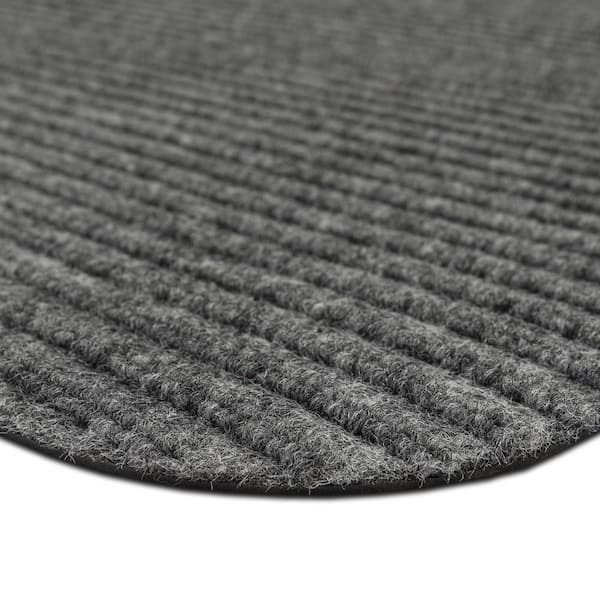 YMHPRIDE Heavy Duty Large Grey Striped Floor Door Mats Entryway