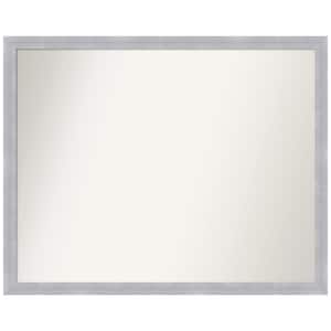 Grace Brushed Nickel Narrow 30 in. W x 24 in. H Rectangle Non-Beveled Framed Wall Mirror in Silver