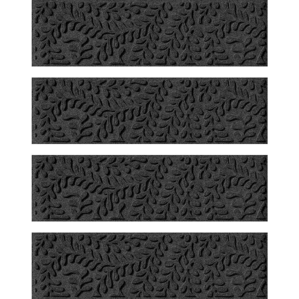 Waterhog Boxwood 8.5 in. x 30 in. PET Polyester Indoor Outdoor Stair Tread 