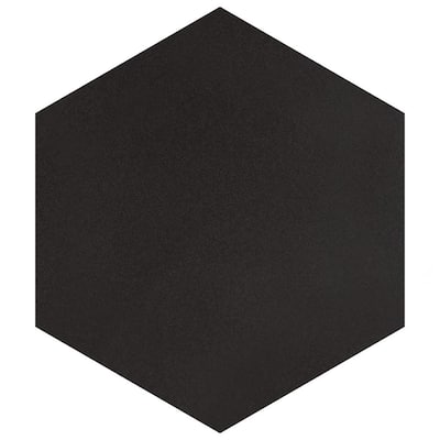 Textile Hex Black 8-5/8 in. x 9-7/8 in. Porcelain Floor and Wall Tile (11.56 sq. ft. / case)