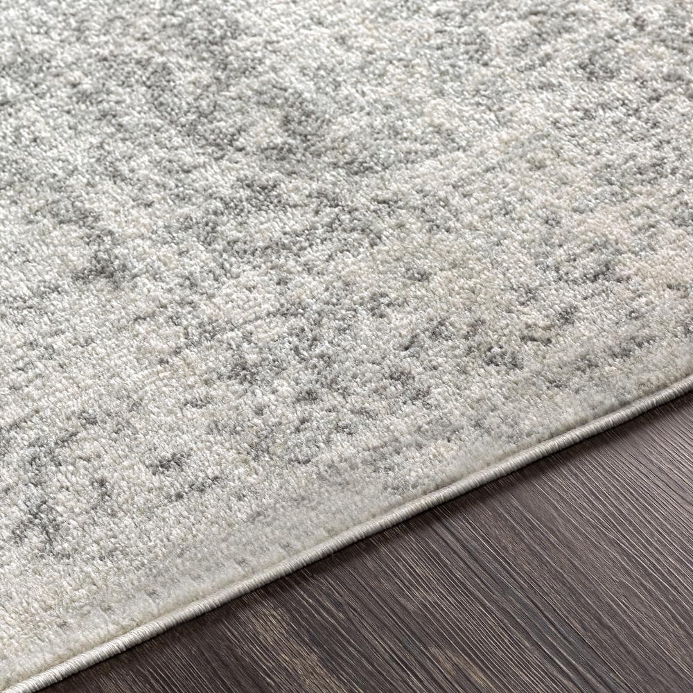 Reversible Gray Synthetic Rectangular Rug, 7'10" x 10'3"