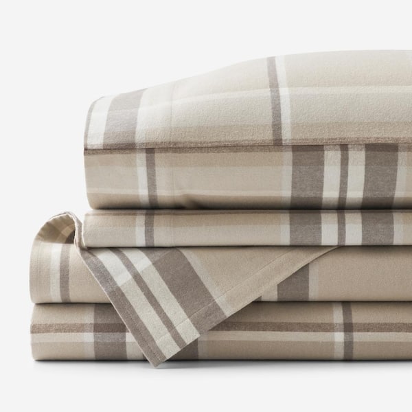 The Company Store Company Cotton Classic Plaid Brown Cotton Twin Sheet Set