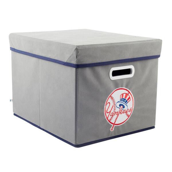 MyOwnersBox MLB STACKITS New York Yankees 12 in. x 10 in. x 15 in. Stackable Grey Fabric Storage Cube