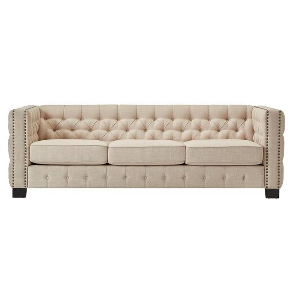 HomeSullivan Lincoln Park 1-Piece Beige Linen Sofa
