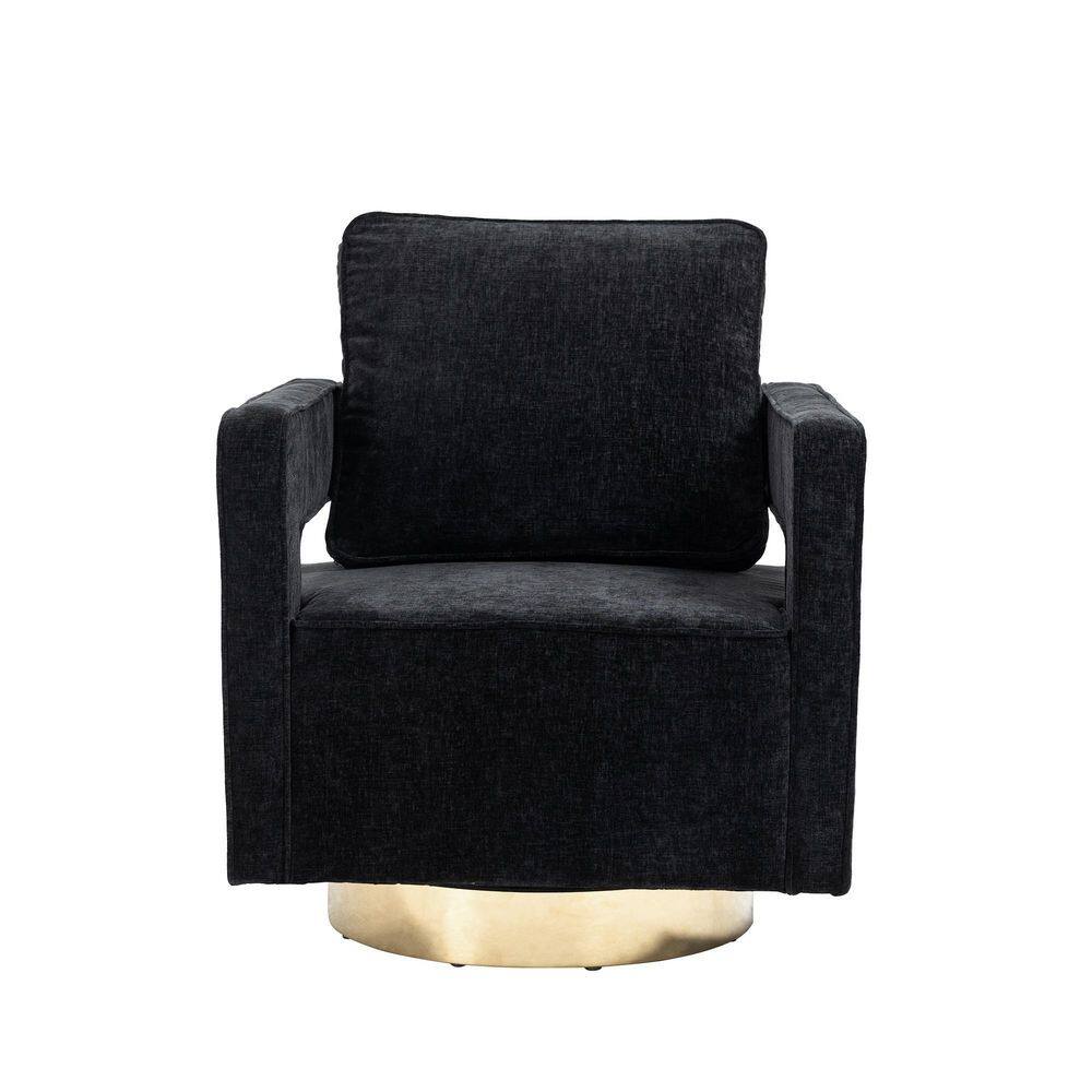 30.7 in. W Black Swivel Accent Open Back Chair Modern Comfy Sofa Chair