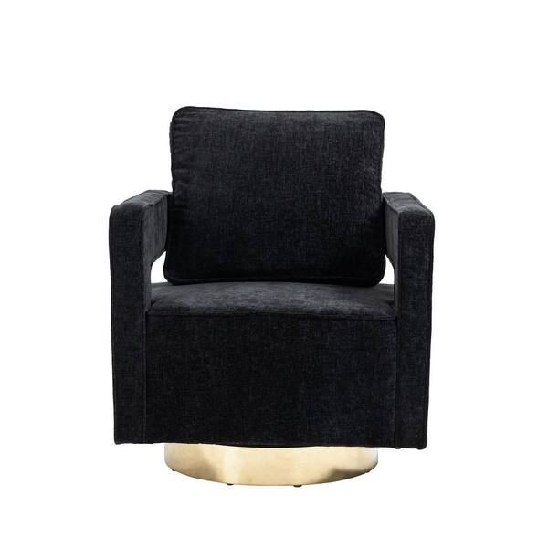 30.7 in. W Black Swivel Accent Open Back Chair Modern Comfy Sofa Chair