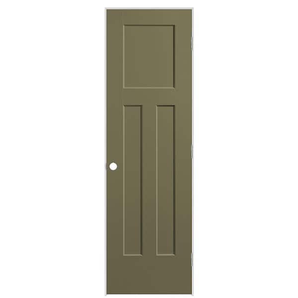 Masonite 24 in. x 80 in. 3-Panel Winslow Left-Hand Solid Core Truly Olive Molded Composite Single Prehung Interior Door
