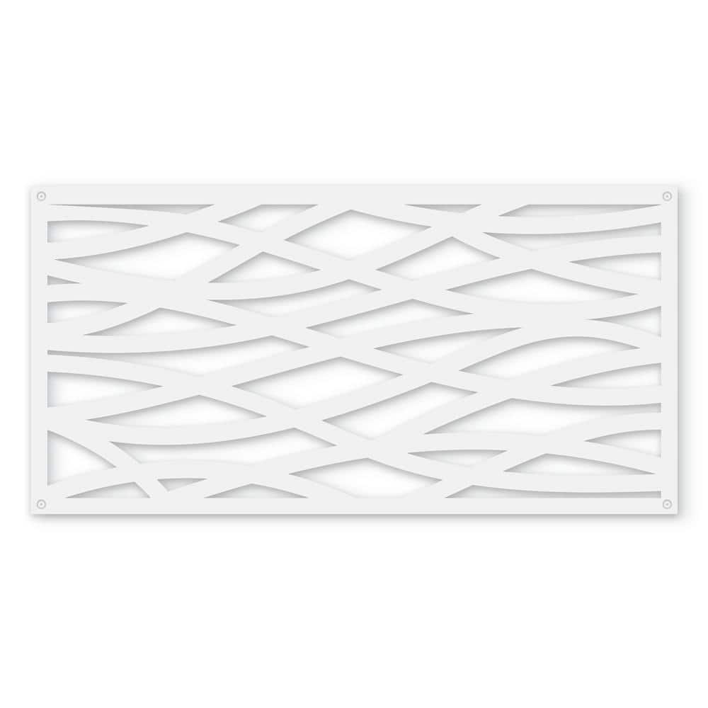 White Wave Decorative Privacy Lattice Panel 2ft x 4ft
