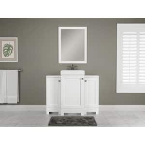 Shaila 18.5 in. W x 16.25 in. D x 35.06 in. H Single Sink Bath Vanity in White with White Cultured Marble Top