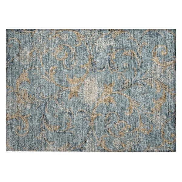 Chantille Machine Washable Indoor/Outdoor Abstract ACN3012 Denim 3 ft. x 4 ft. Area Rug