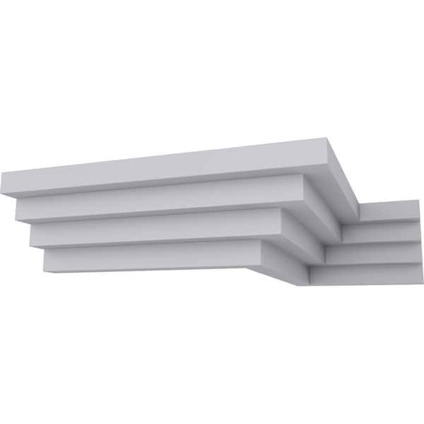 Ekena Millwork SAMPLE - 8-1/8 in. x 12 in. x 7-5/8 in. Polyurethane Eris Step Crown Moulding