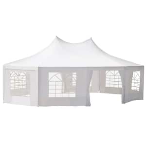 21 ft x 29 ft White Large 10-Wall Event Wedding Gazebo Canopy Tent with Open Floor Design and Weather Protection