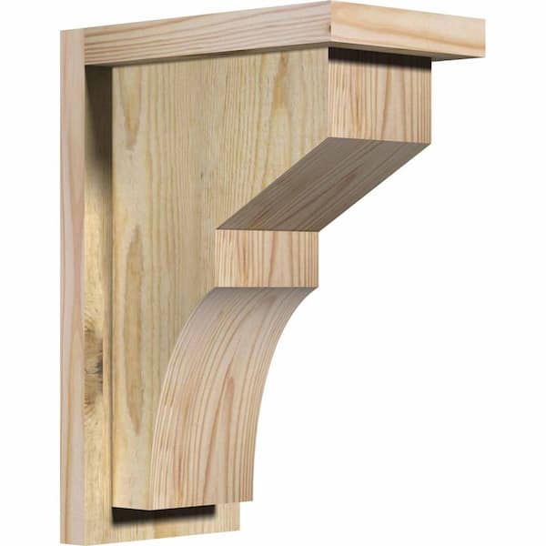 Ekena Millwork 6 in. x 10 in. x 14 in. Douglas Fir Monterey Rough Sawn Corbel with Backplate